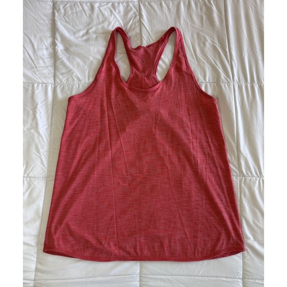 LULULEMON Essential Tank Top Heather Orange Pleated Racerback Size 8 EUC - Picture 1 of 6